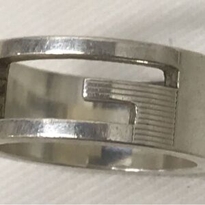 GUCCI Vintage  Silver G Motif Ag 925 Ring Size 5.5 approximately